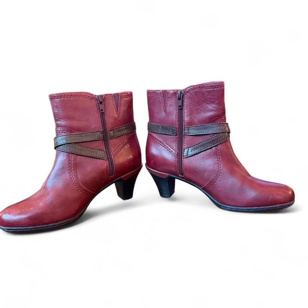 Rockport Cobb Hill Women’s Leather Ankle Boots – Size 7M | Wine/Burgundy - Picture 5 of 8